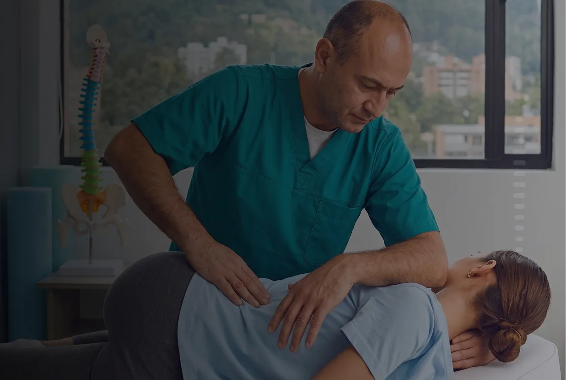 Profesional atendiendo a una paciente en el consultorio