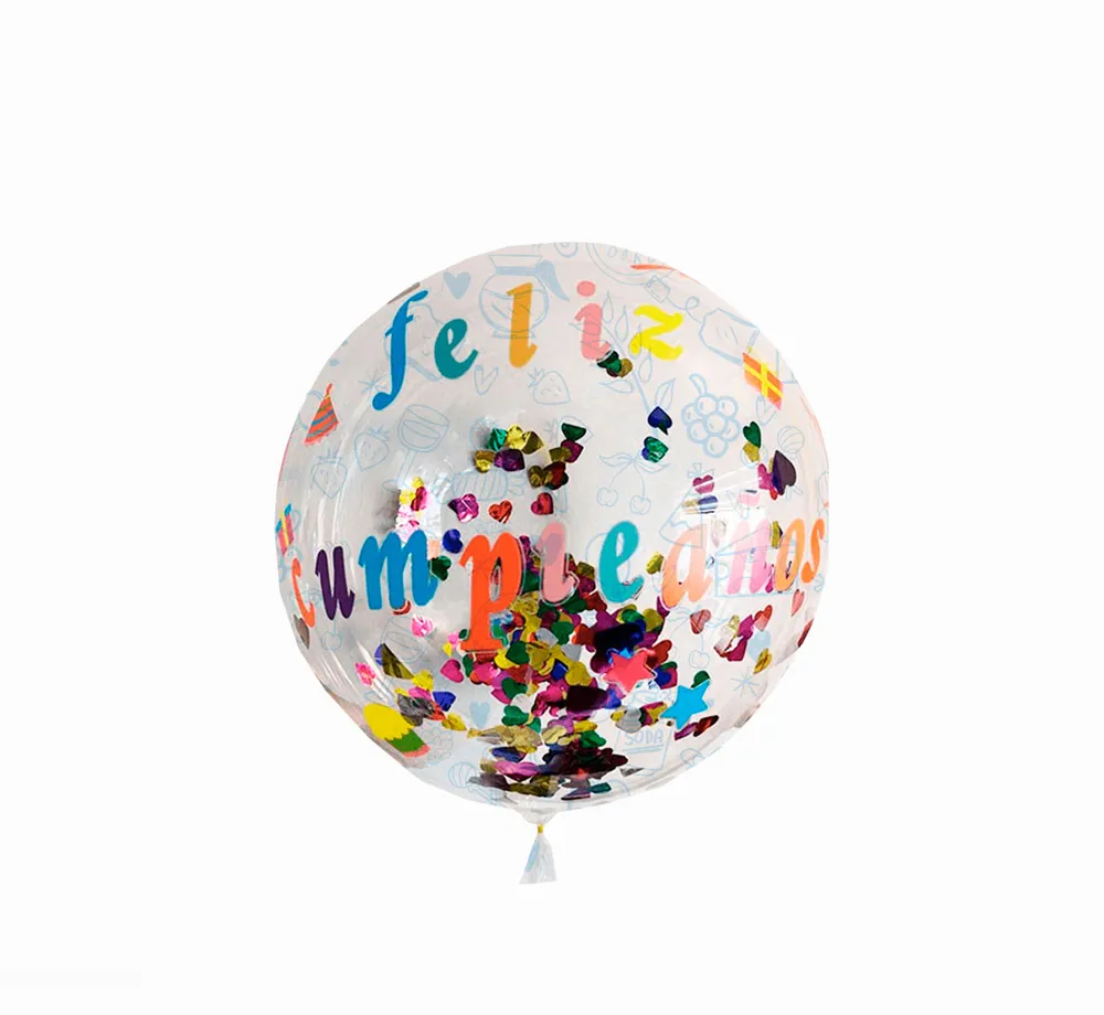 Globo Transparente Feliz Cumpleaños